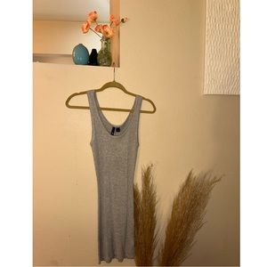Gray ribbed dress